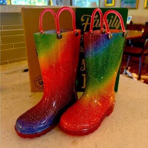 Western chief light up rainbow rain boots